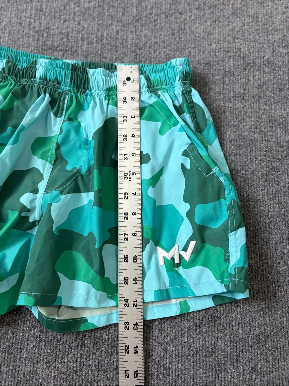 Modus Vivendi Mens M Swim Shorts Green Aqua Camo Made in Greece NWOT - Picture 5 of 6